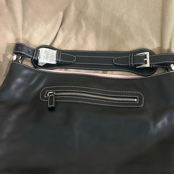 Tess Loriani, Milano New Leather & Suede Shoulder Handbag Cool Silver Hardware - Picture 6 of 16